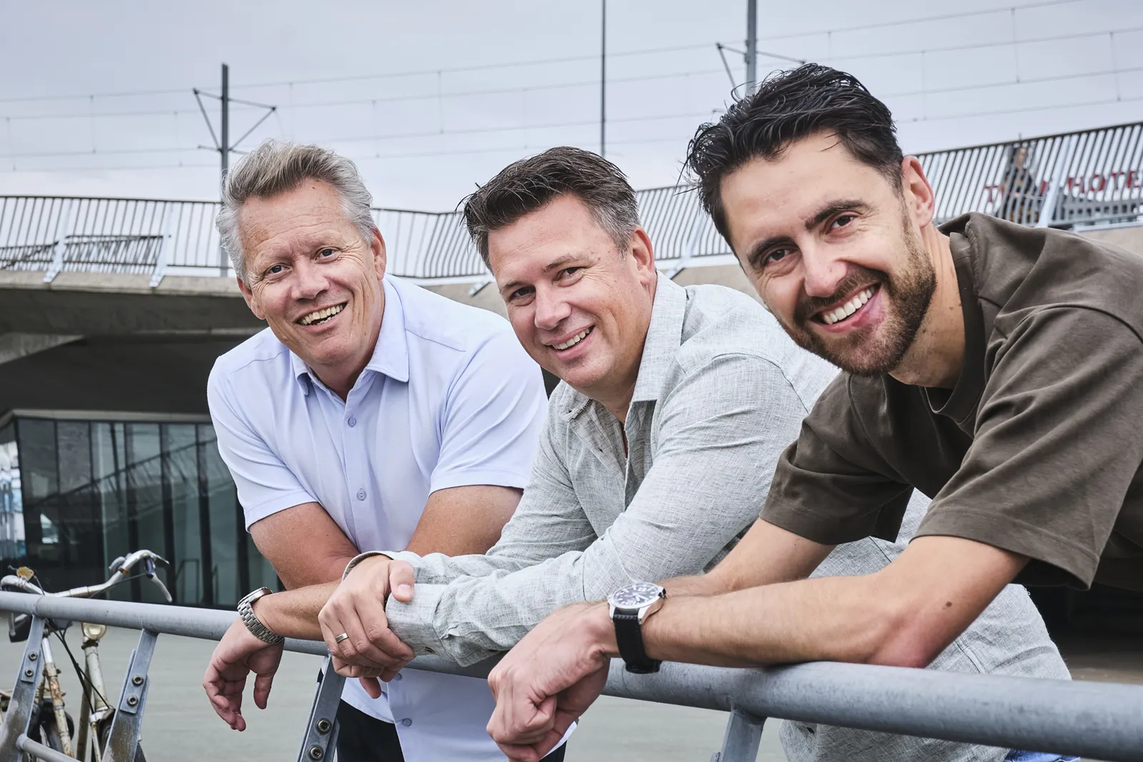 Perry Sprado, Rutger van Hagen en Laurens van Wesep van Optimorrow in Rotterdam
